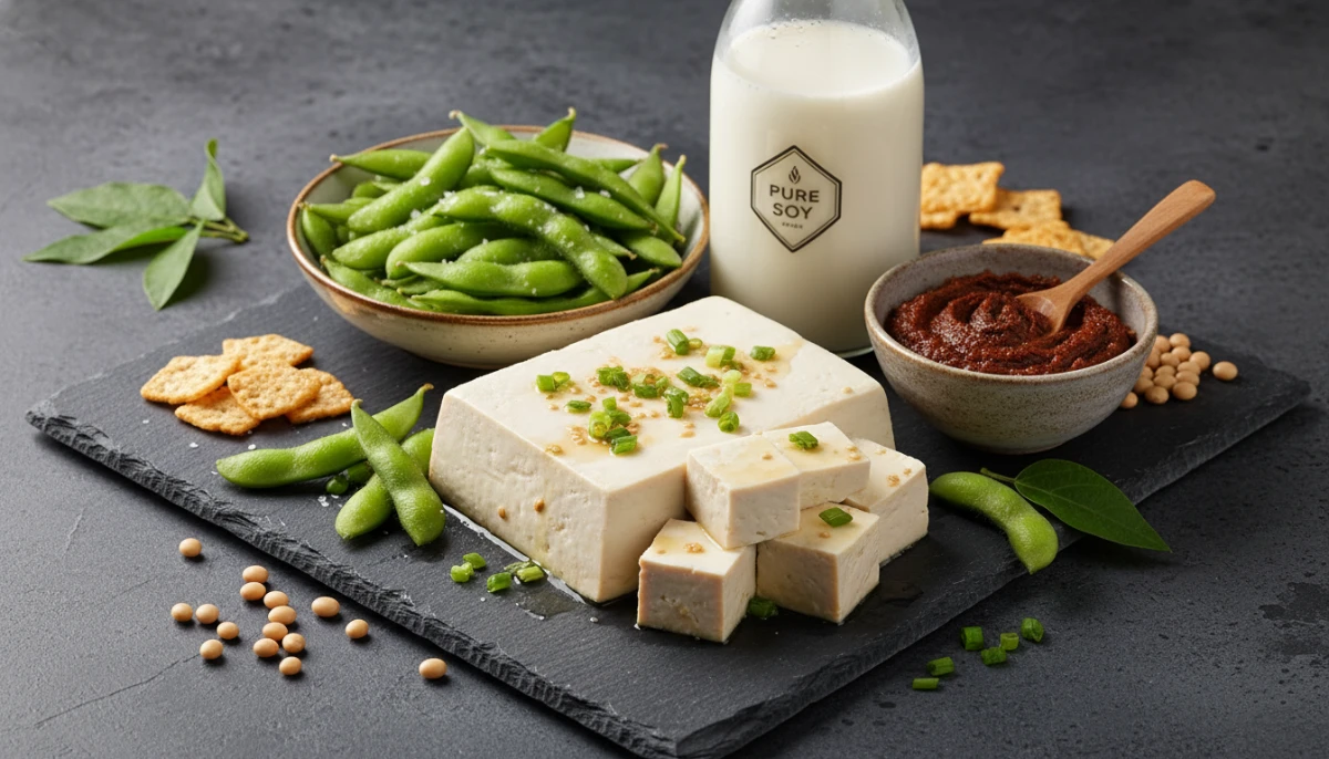 Assortment of soy products