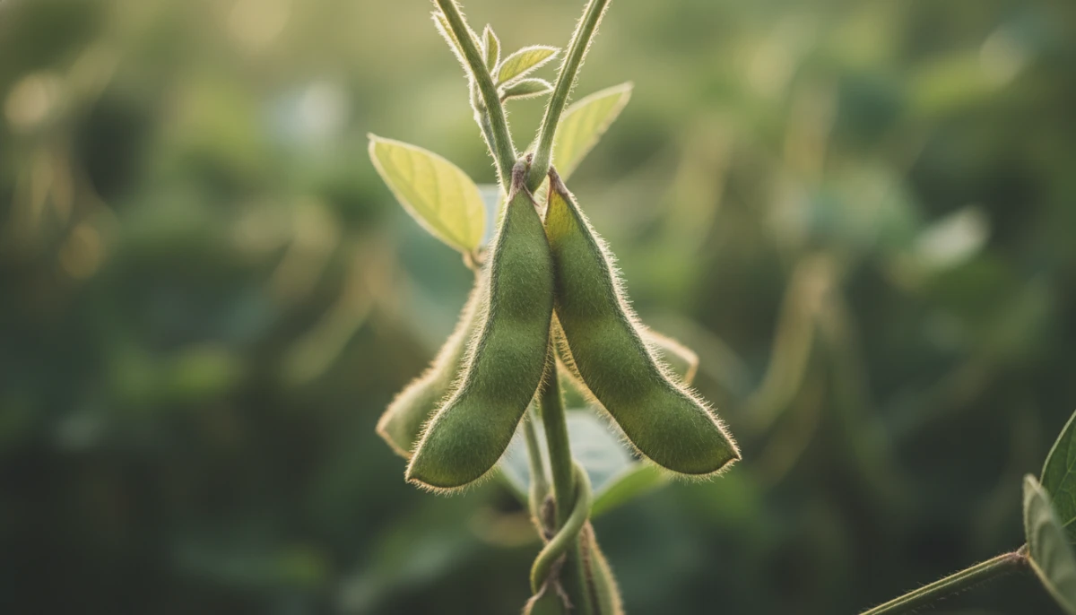 Close-up of natural soybean