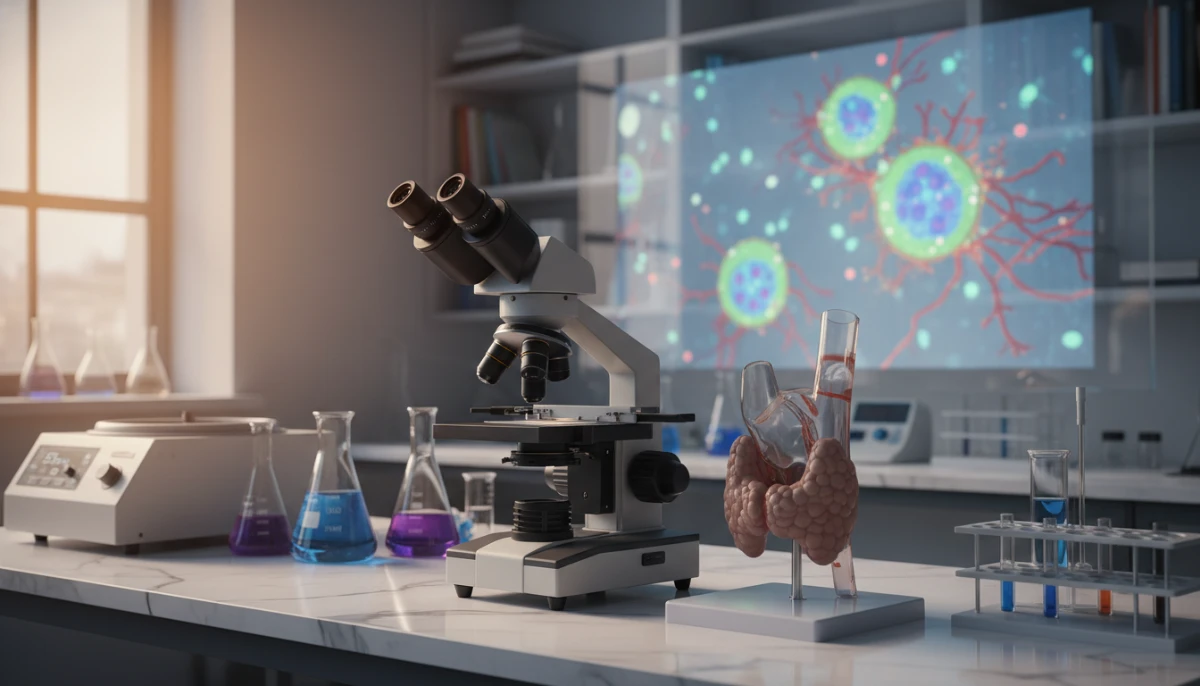 Thyroid gland anatomy and laboratory setting