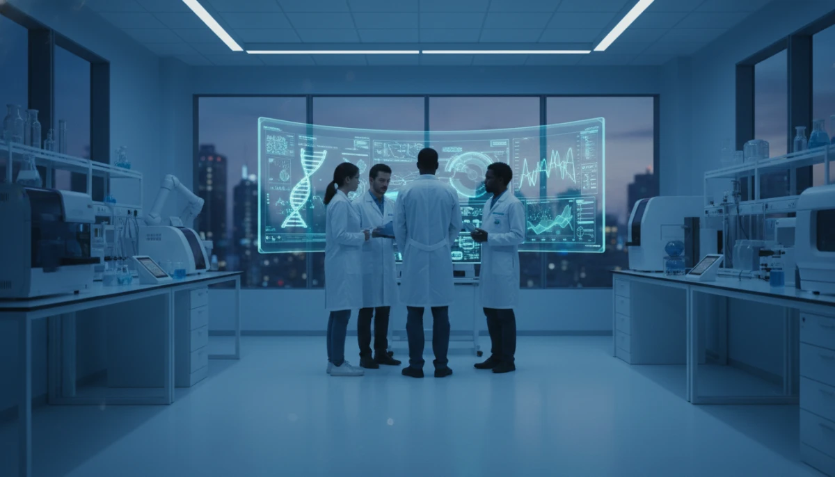 Modern breast cancer research laboratory environment