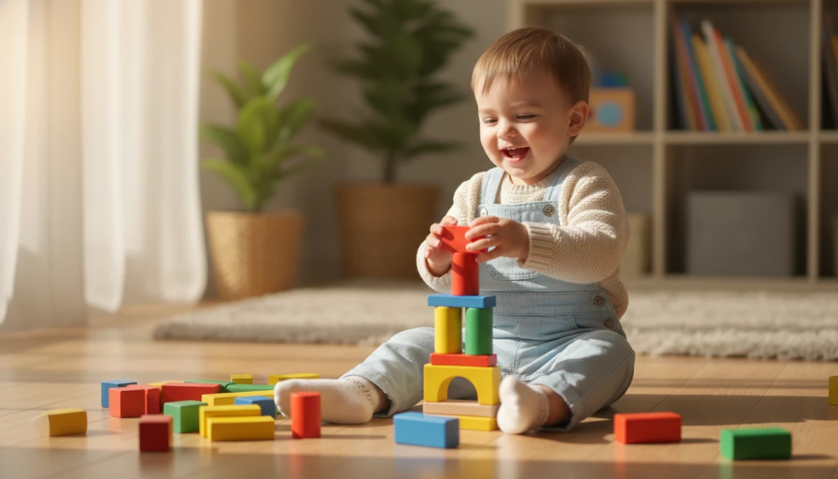 Toddler reaching developmental milestones