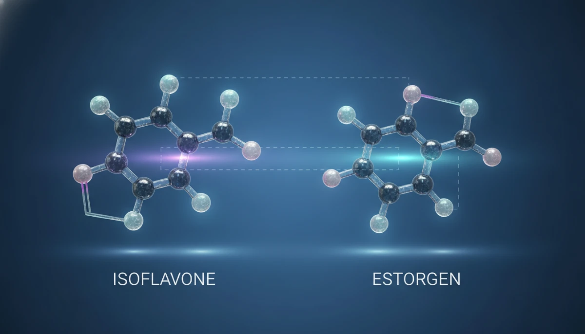 Molecular comparison of isoflavones and estrogen