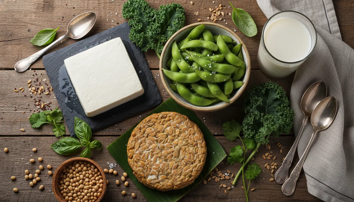 Whole soy food products including tofu and edamame