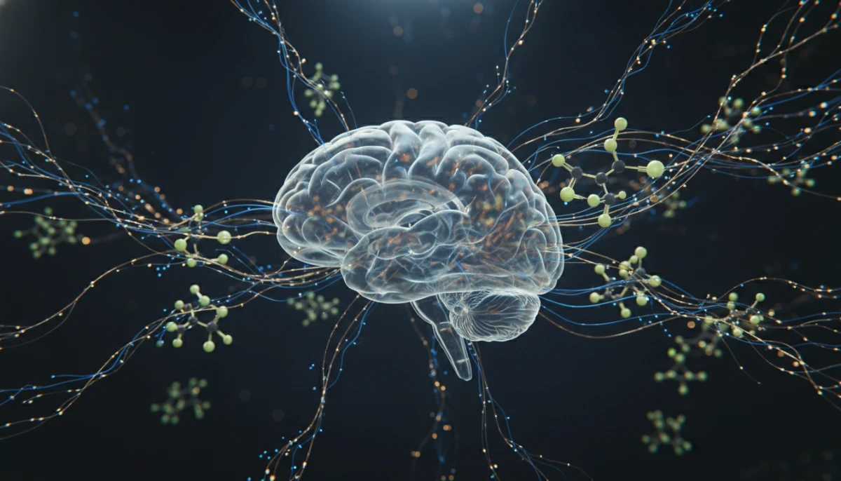 Visualization of isoflavones interacting with neural pathways