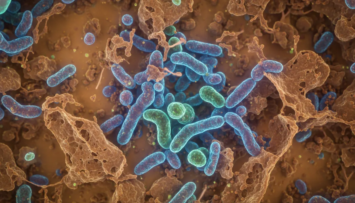 Microscope view of beneficial bacteria involved in soy metabolism