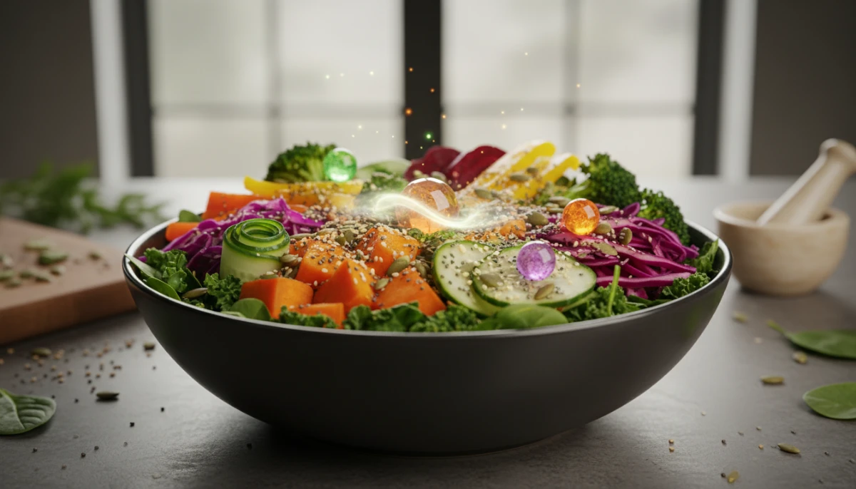 Healthy vegetable bowl representing bioavailability of nutrients