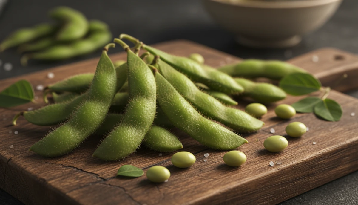 Fresh edamame and soy beans