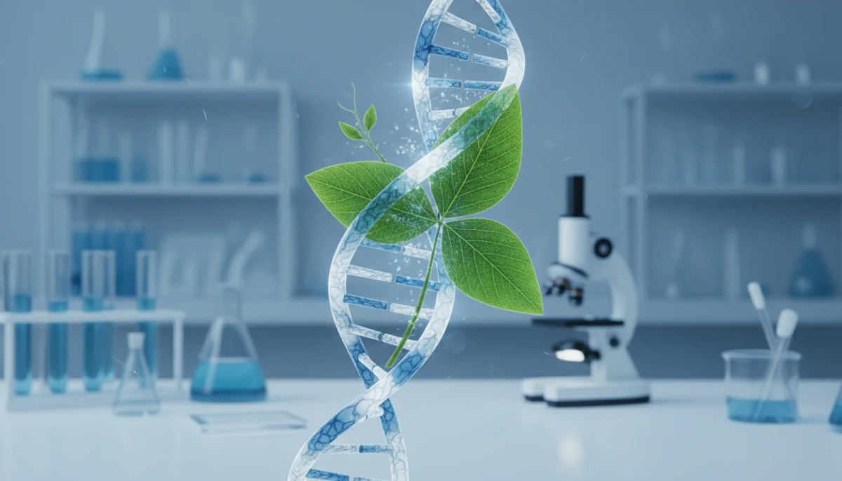Conceptual illustration of soybean genetic engineering