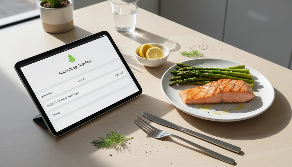 Food tracking and healthy soy-free meal planning