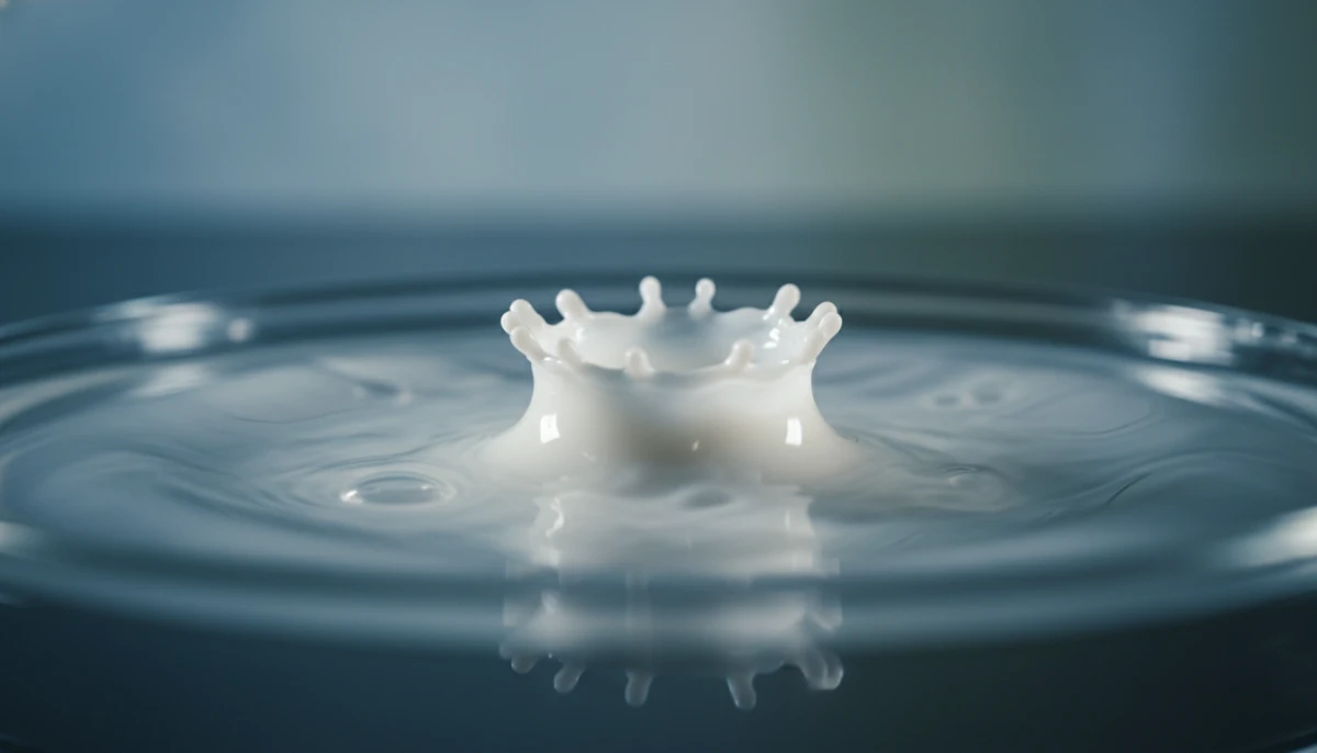 A artistic representation of a milk drop hitting water