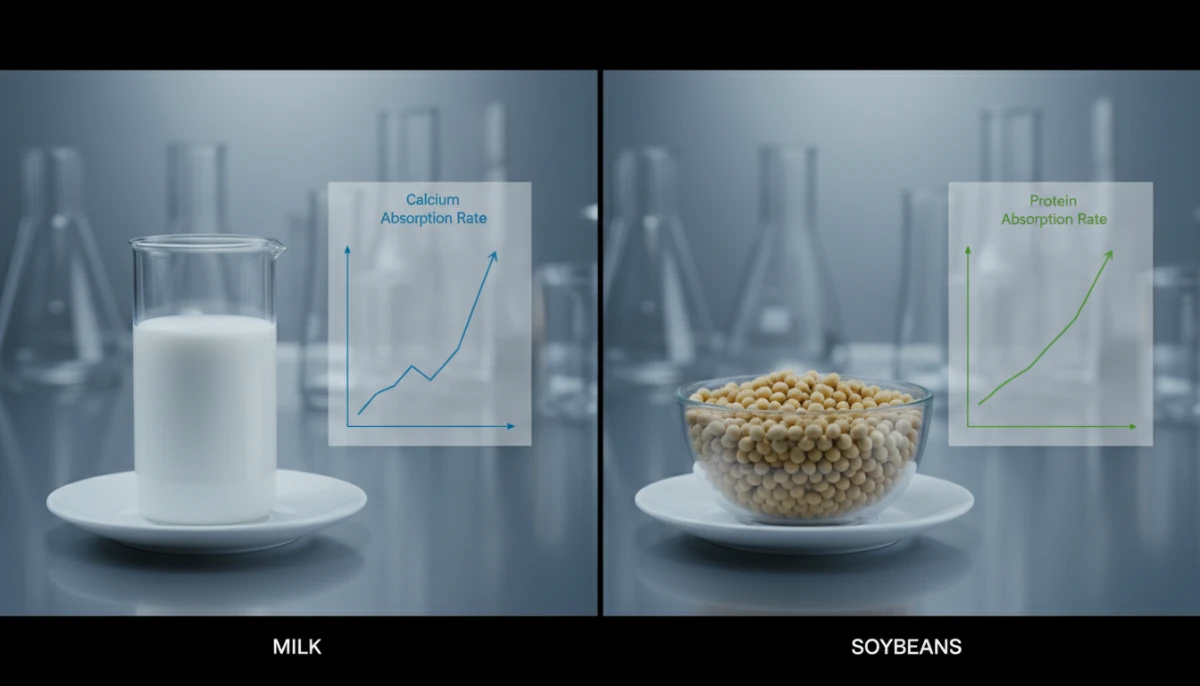 [Comparison of dairy and soy absorption]