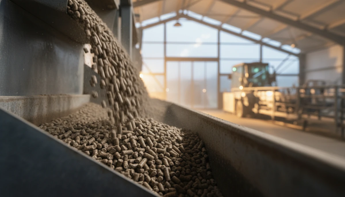 [Soy-based animal feed pellets]