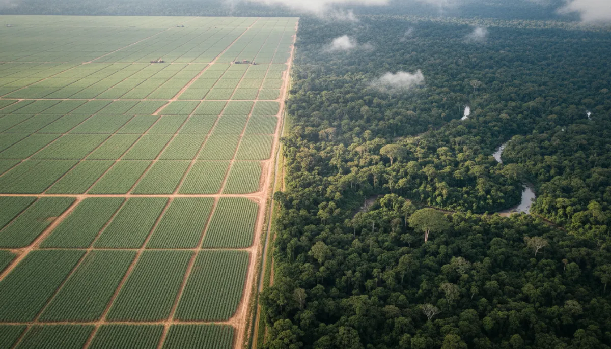 Comparison of industrial soy fields and native rainforest