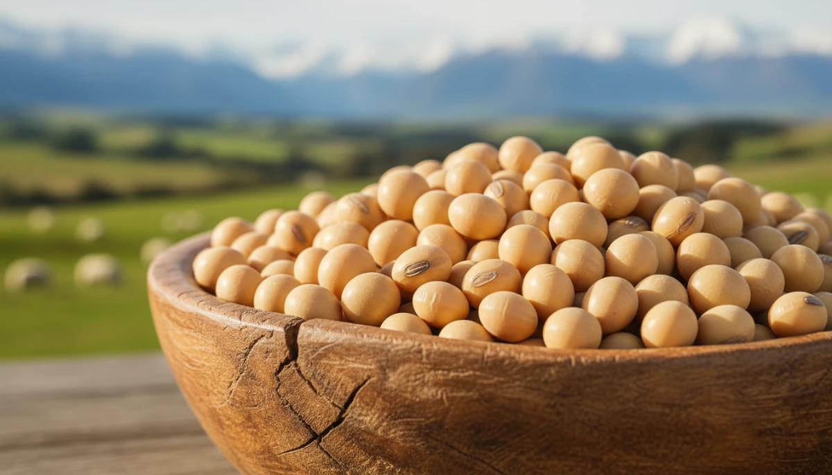 Organic soybeans harvested in New Zealand