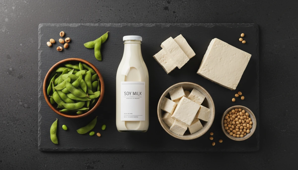 Commercial soy products assortment