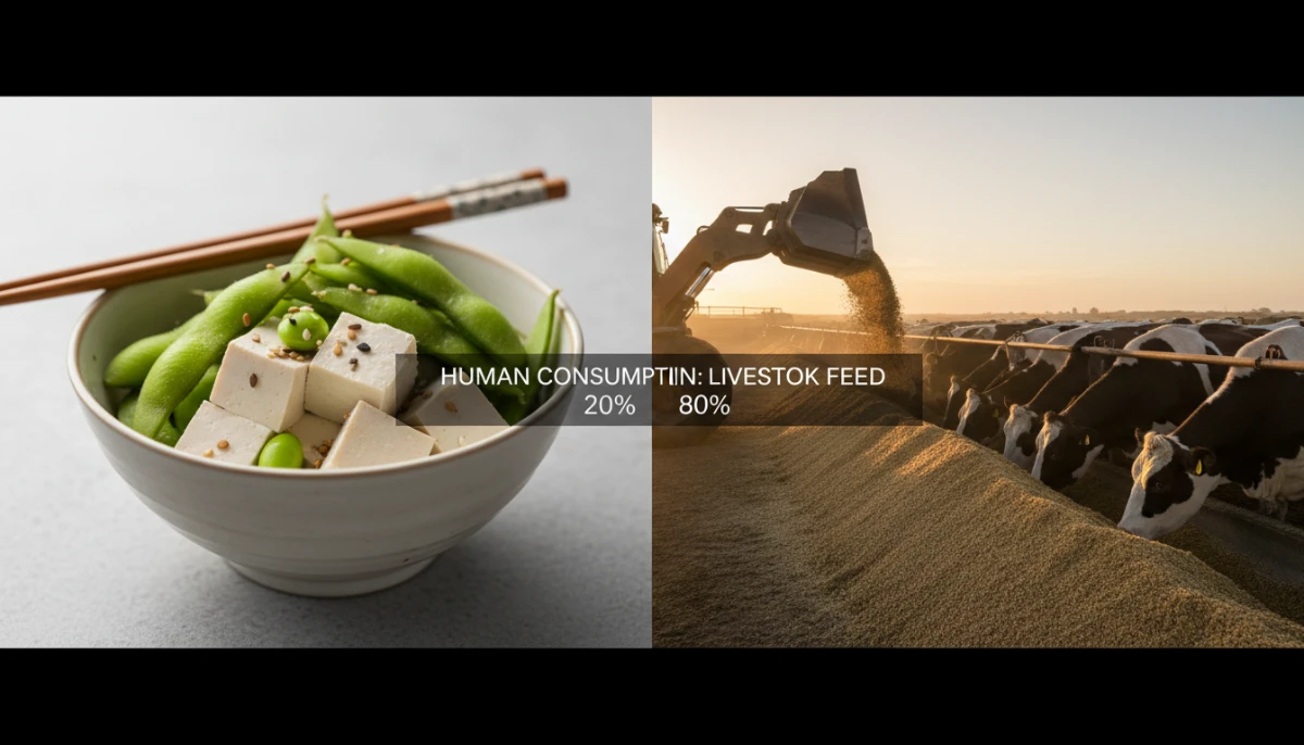 Comparison of soy for human food versus livestock feed