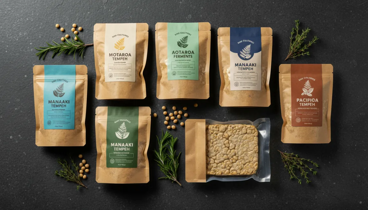 Artisanal organic tempeh brands packaging