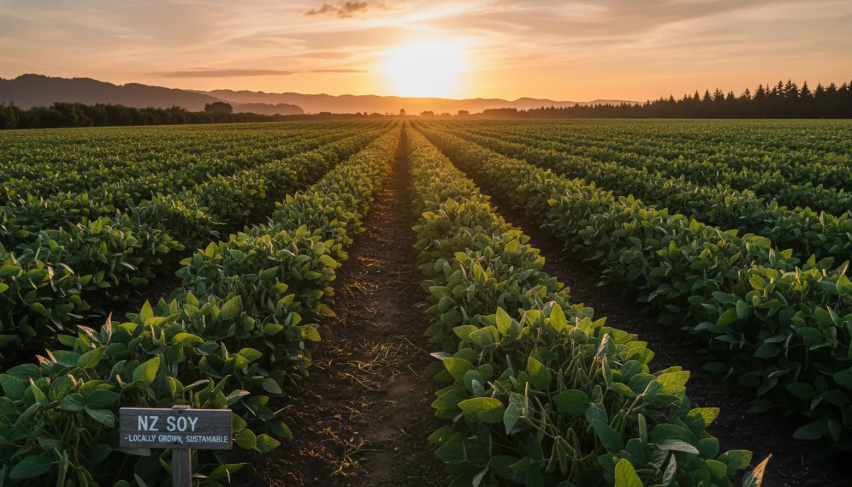 Sustainable New Zealand soybean field