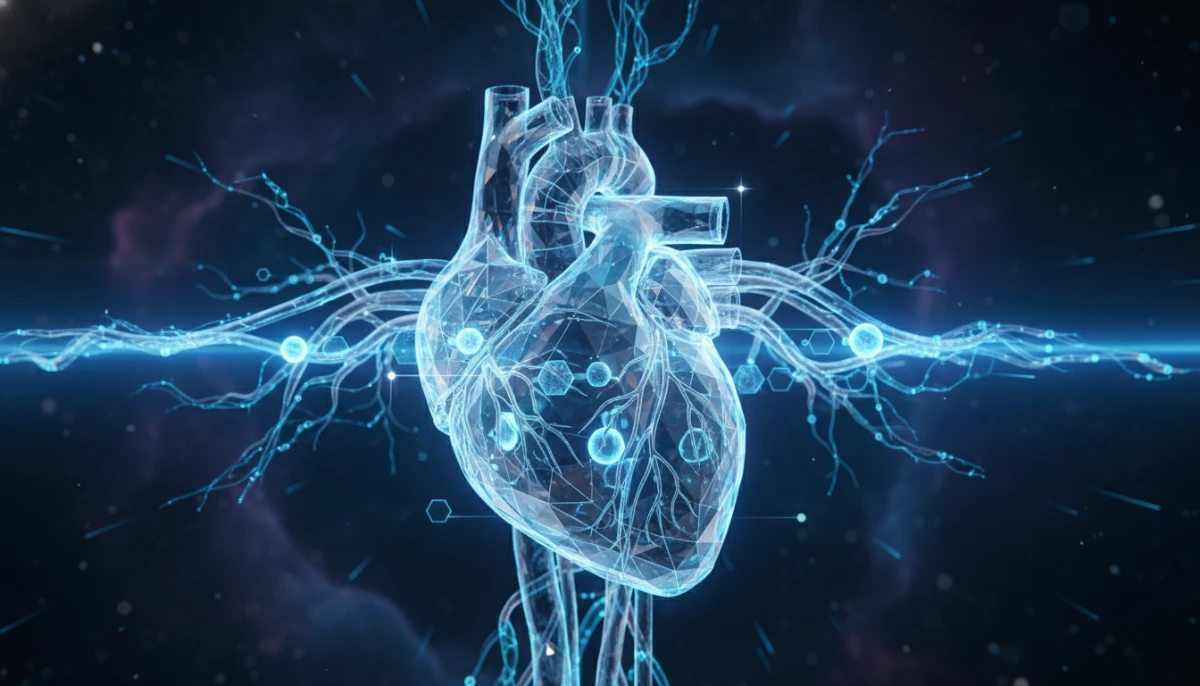 Conceptual visualization of heart health and soy nutrients