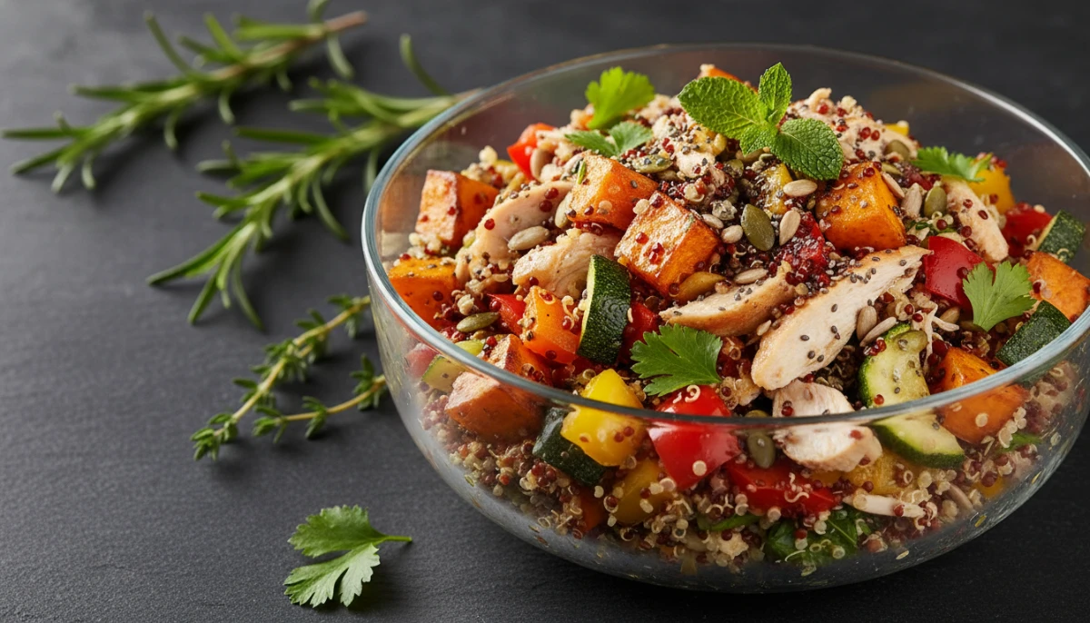 Soy-free and nut-free quinoa salad bowl