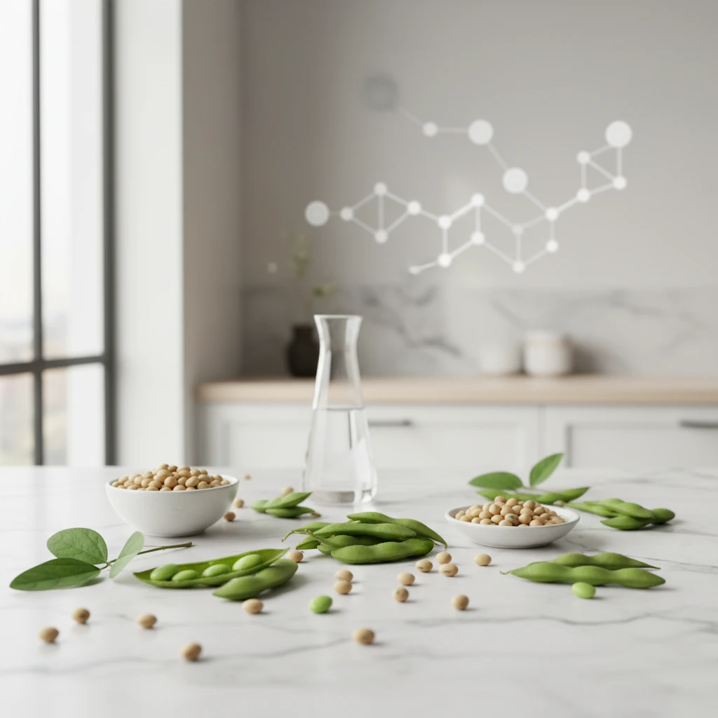 Molecular comparison of 17β-estradiol and Genistein showing structural similarities and differences