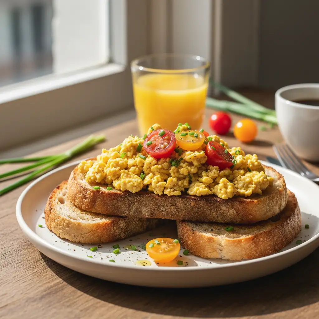Scrambled tofu as a cheap plant based meal NZ