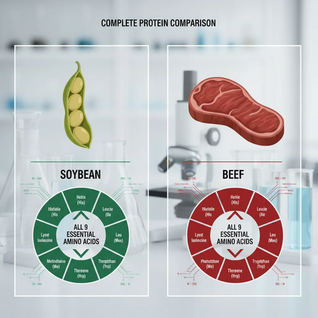 Amino acid profile comparison between soy and beef