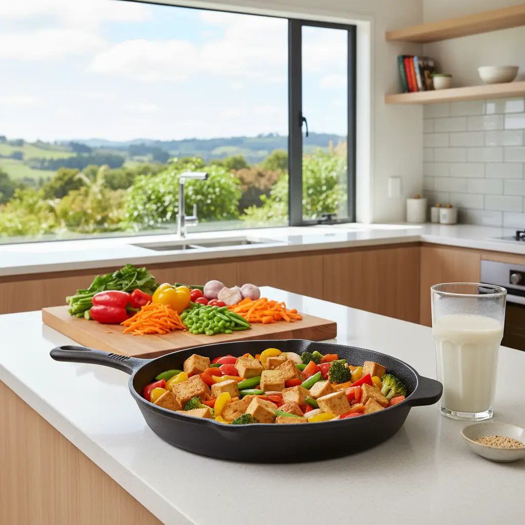 Healthy meal prep with soy ingredients