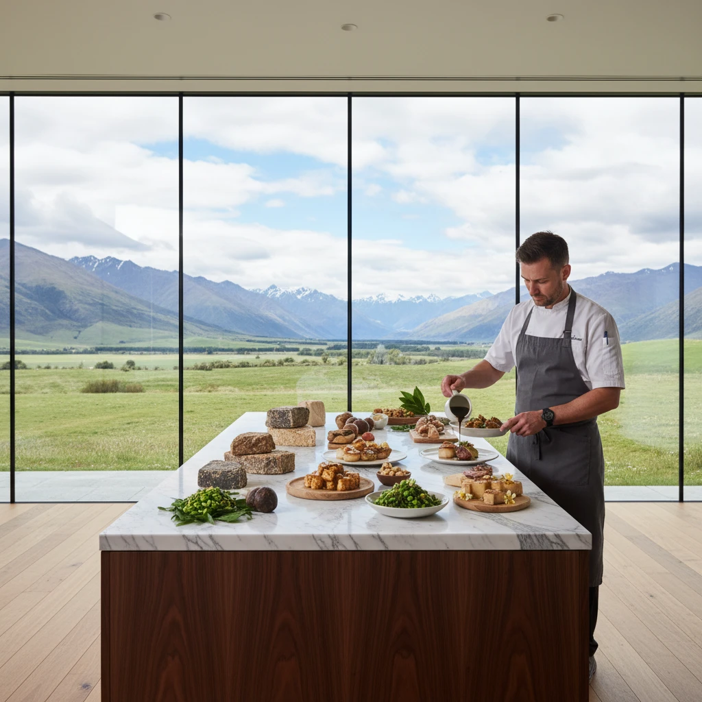 High-end soy fusion dish with NZ herbs