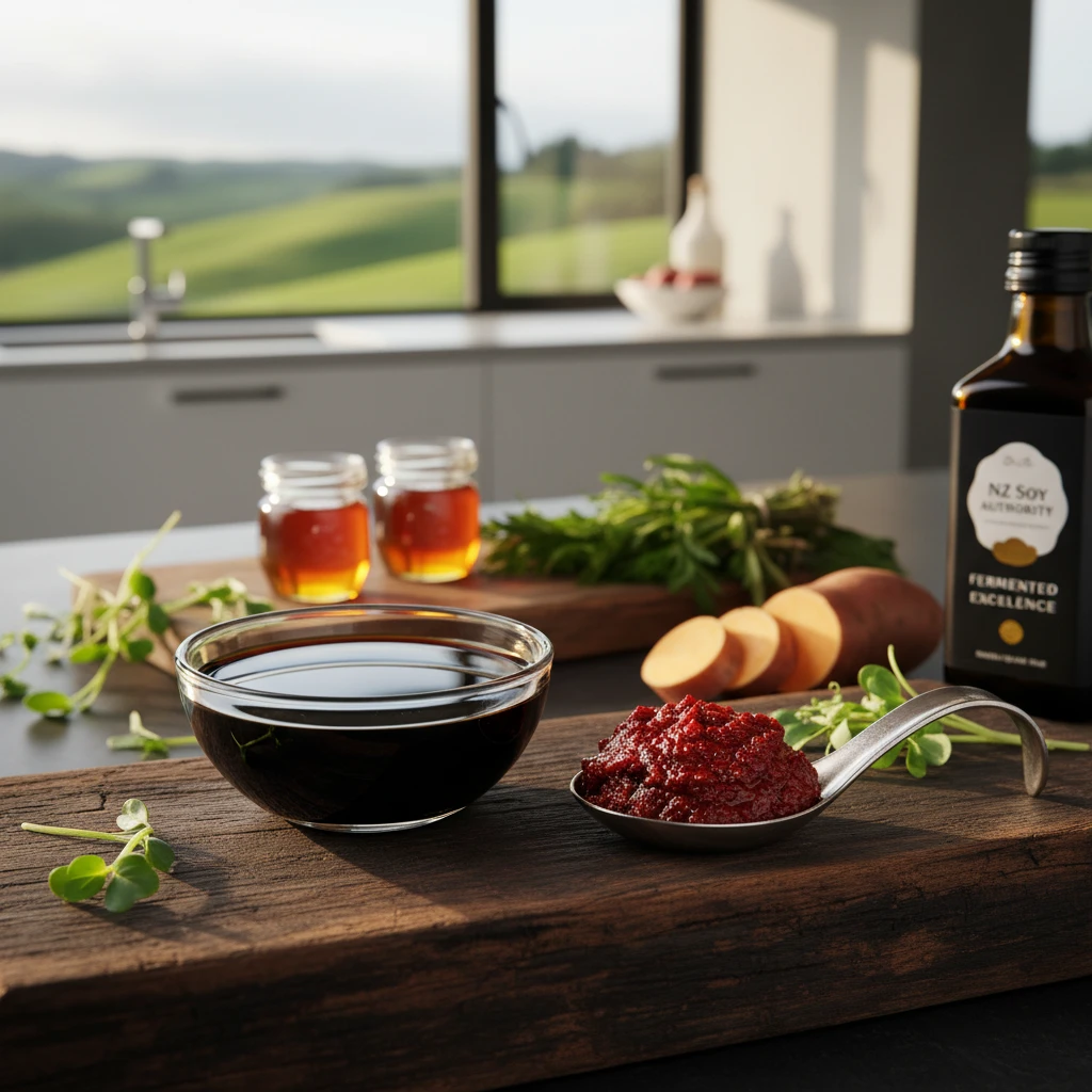 Ingredients for Gochujang Tofu including NZ Soy and Chili Paste