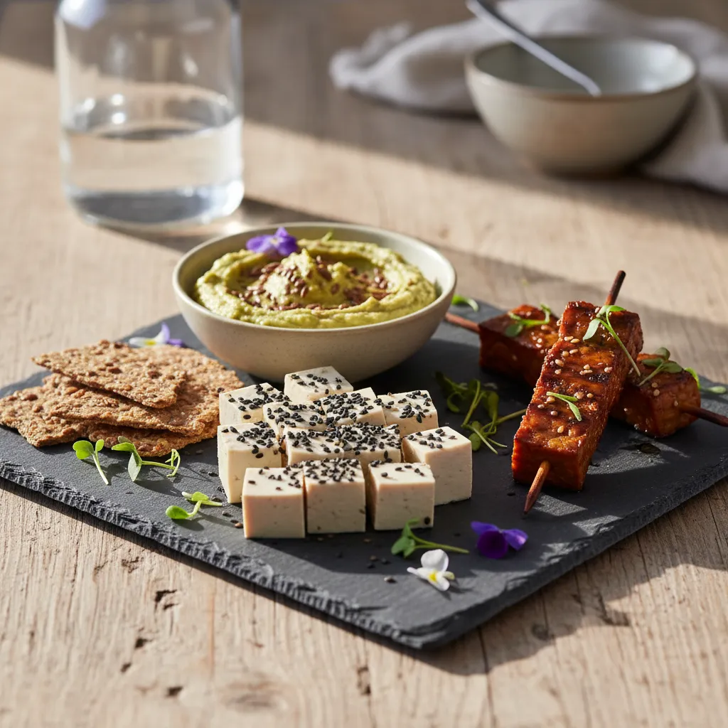 Gourmet tempeh skewers with glaze