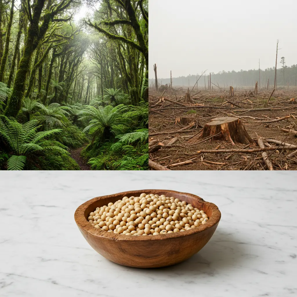 Breakdown of global soy usage showing the disparity between animal feed and human consumption