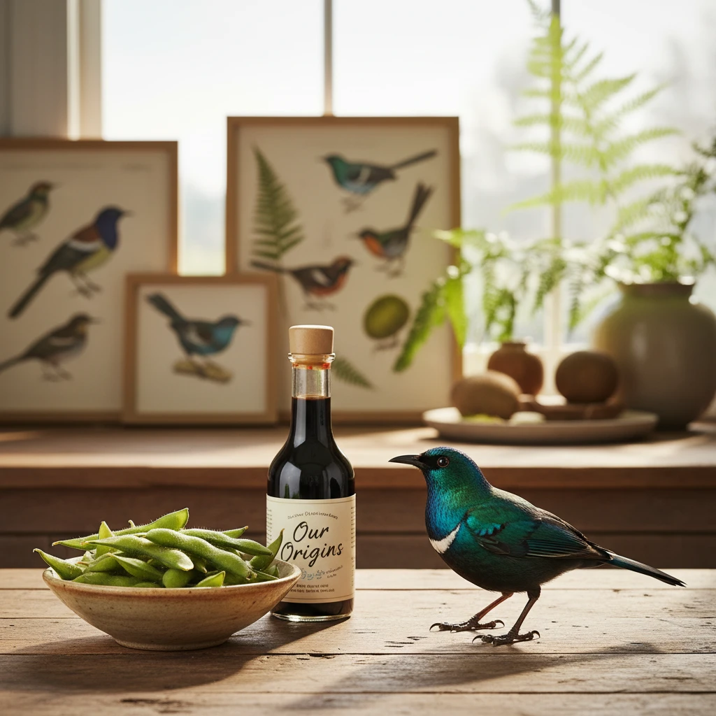 Gourmet soy-based dish with NZ culinary styling