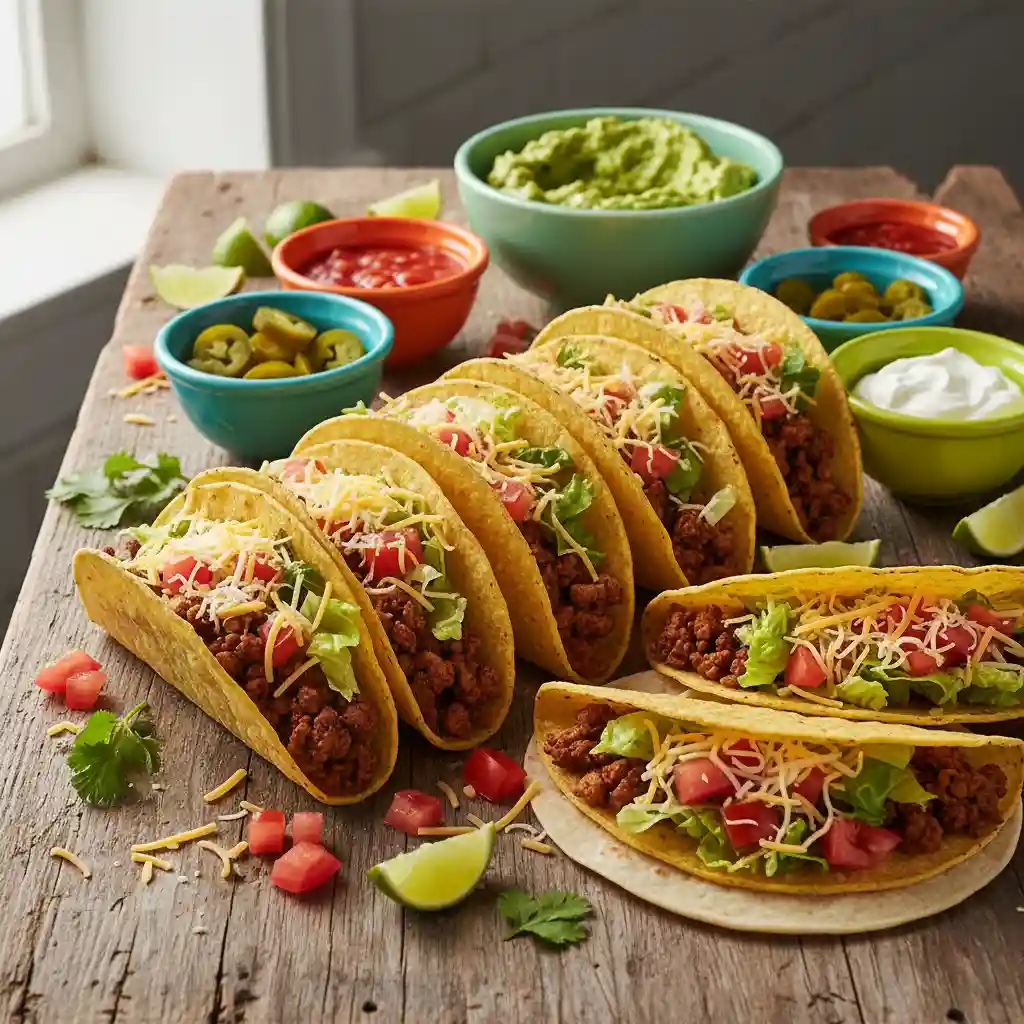 Soy mince tacos with fresh toppings