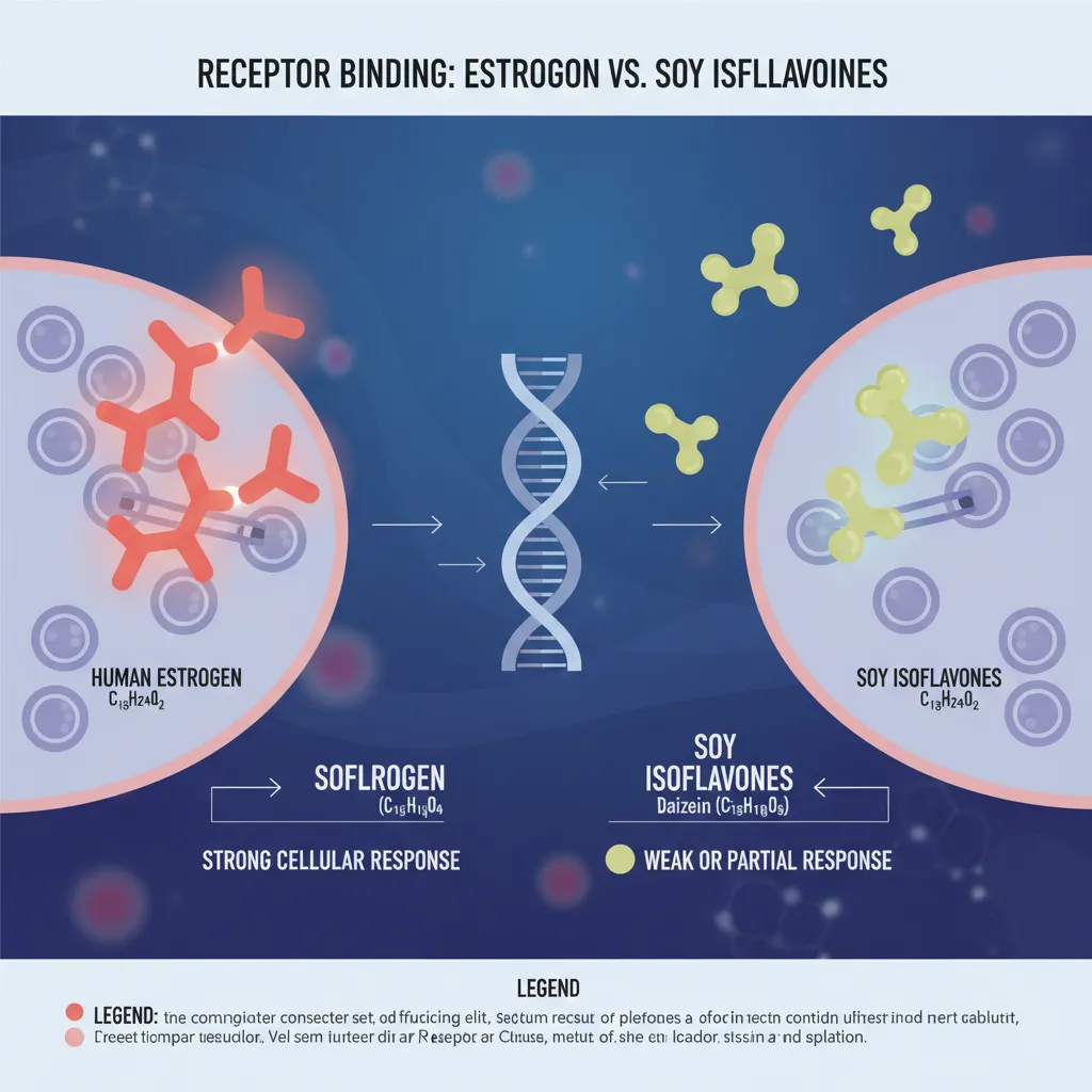 Scientific comparison of estrogen vs isoflavone receptor binding