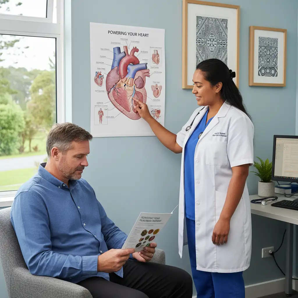 Doctor discussing heart health and nutrition with a patient