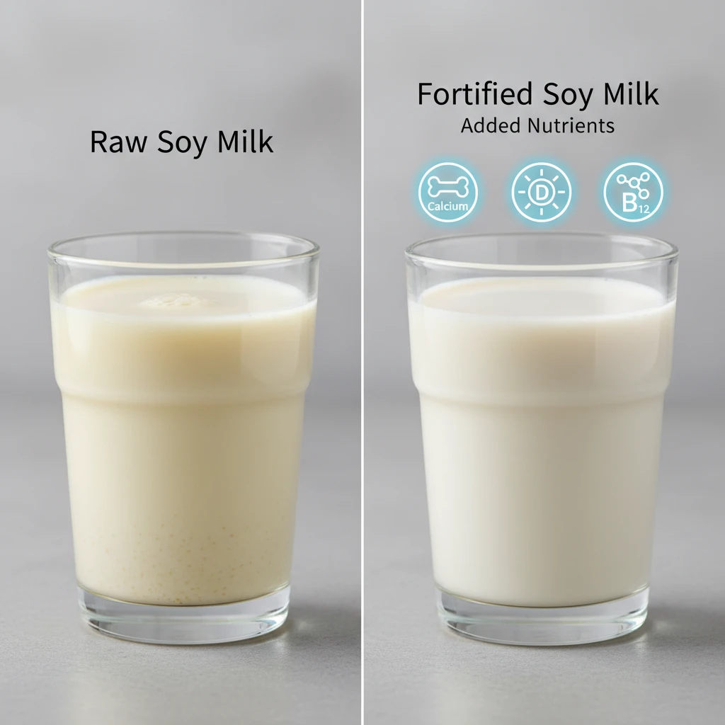 Comparison of unfortified versus fortified soy milk nutrient content