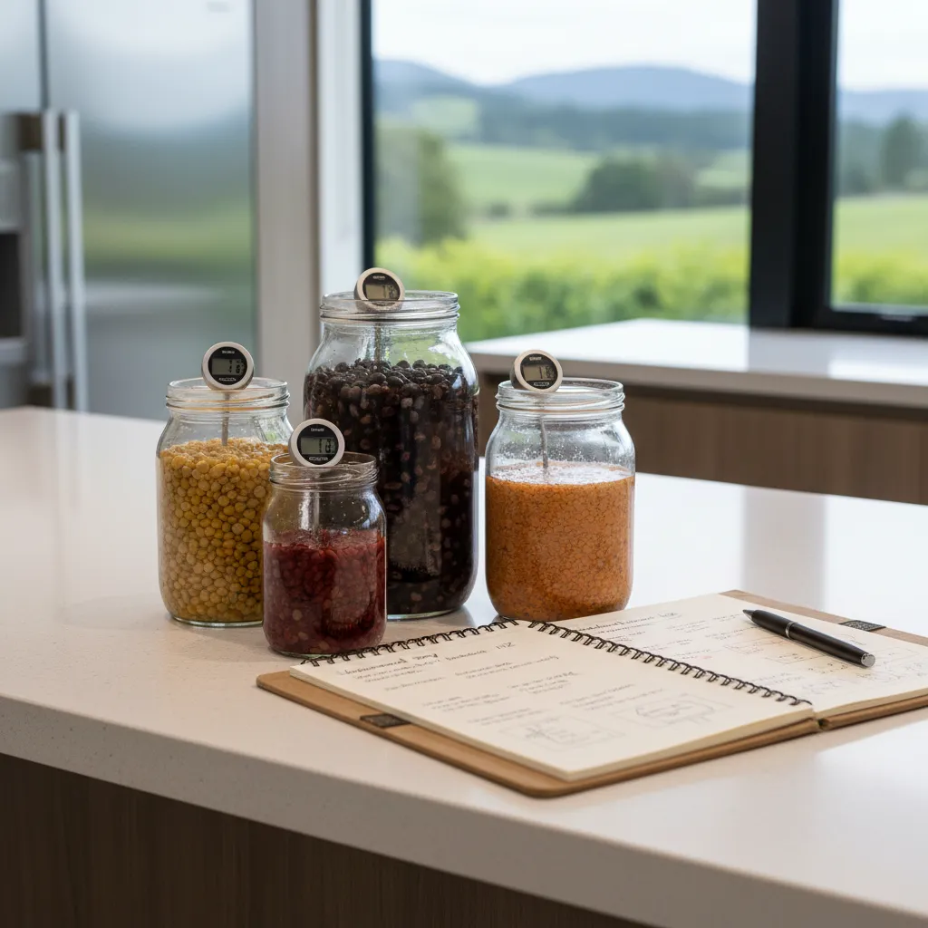 Kitchen setup for home fermentation projects