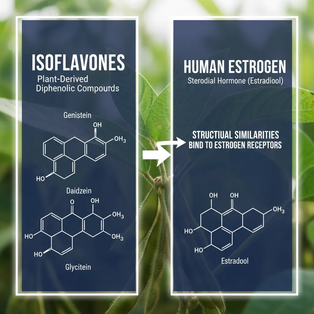Chemical comparison of Isoflavones and Estrogen